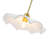 Modern Ceramic Pendant Light White Petal Shade - Gold Brass Adjustable Kitchen Island Hanging Lamp - 16 Inch Single Light E26 Base Compatible with Sloped Ceiling