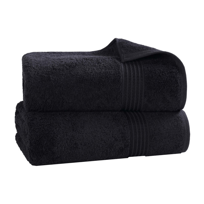 Ensemble de draps de bain ou de serviettes Oleg Heritage, Noir, Draps de bain - paquet de 2