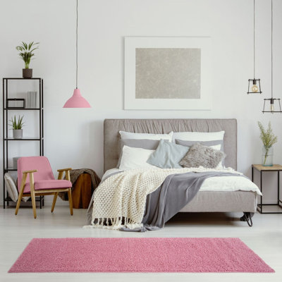 Myshaggy Collection Rugs Solid Design in Pink