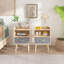 Table de bout avec rangement 2 pièces et tiroir pliable en tissu-1156855029