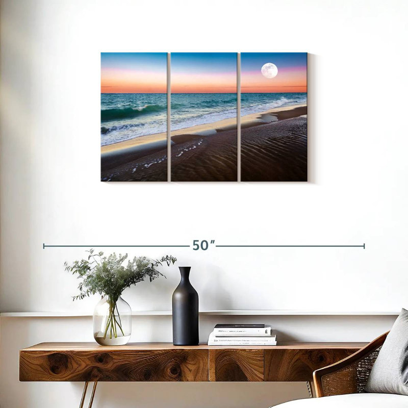 Gillard Moonrise au coucher du soleil, H 20 po x l 33 po