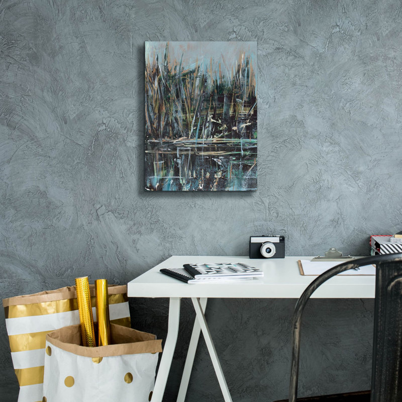 «Abstract Watergrass 1» par Ethan Harper, art mural sur toile, H 16 po x l 12 po