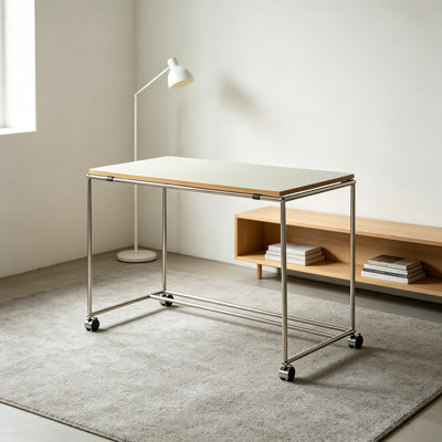 Bureau rectangulaire moderne et minimaliste mobile