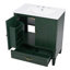 Meuble-lavabo 30 po avec lavabo style rétro, espace de rangement multifonctionnel, tablette de porte, porte à fermeture en douceur, vert-632792333