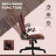 Fauteuil de massage à massage - 25,5 x 28 x 43,25 à 47,25 pouces - Microfibre - 1 pièce - Inclinable à haut dossier - Rouge - Massage par vibration à 6 points avec chaleur