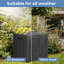 Coffre de terrasse en résine 35 gallons - Rangement extérieur imperméable pour patio, piscine et jardin, verrouillable, résistant aux rayons UV, noir