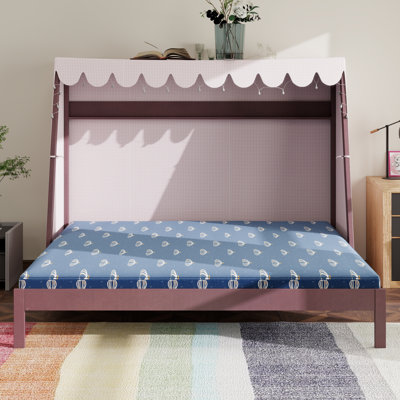 Lit maison avec lit gigogne, tente et tablette pour enfants, lit bas de style Montessori avec lumières DEL pour garçons et filles