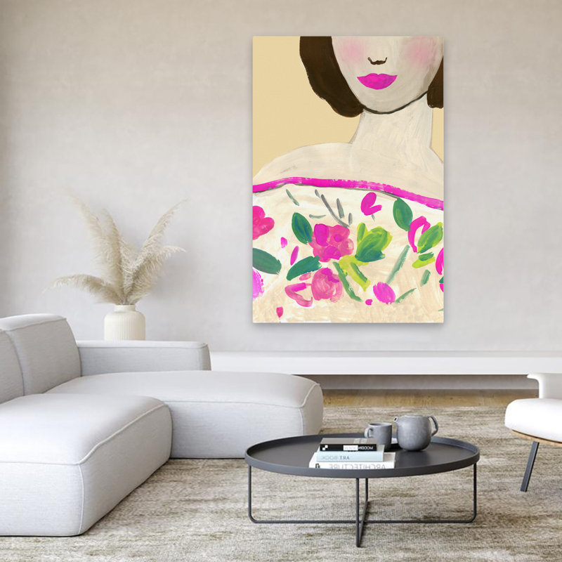 Colette - Illustration aquarelle florale et botanique fleurs, H 60 po x l 40 po