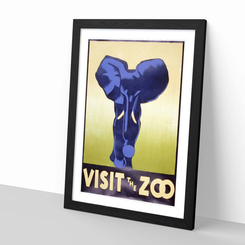Vintage WPA Visit the Zoo (3) Framed Vintage Advertisement - Framed Print, Black