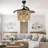 Dayzhane 42 Inch Farmhouse Boho Retractable Ceiling Fan with Light, 6-Speed Wood Beaded Ceiling Fan with Remote Control-1650624917