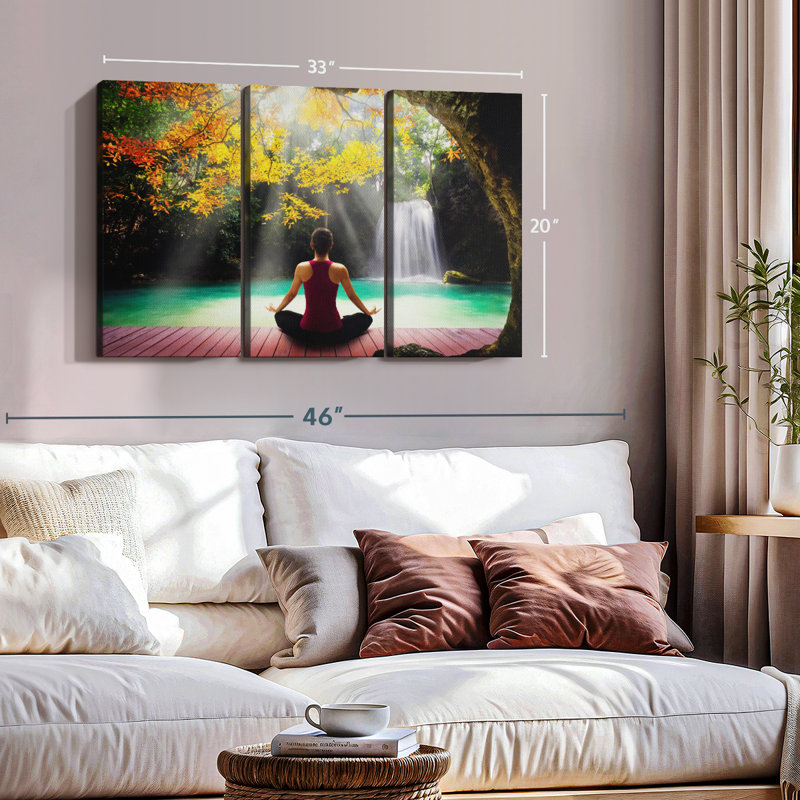 «Nature Zen Yoga» sur toile, H 20 po x l 33 po x P 1,25 po