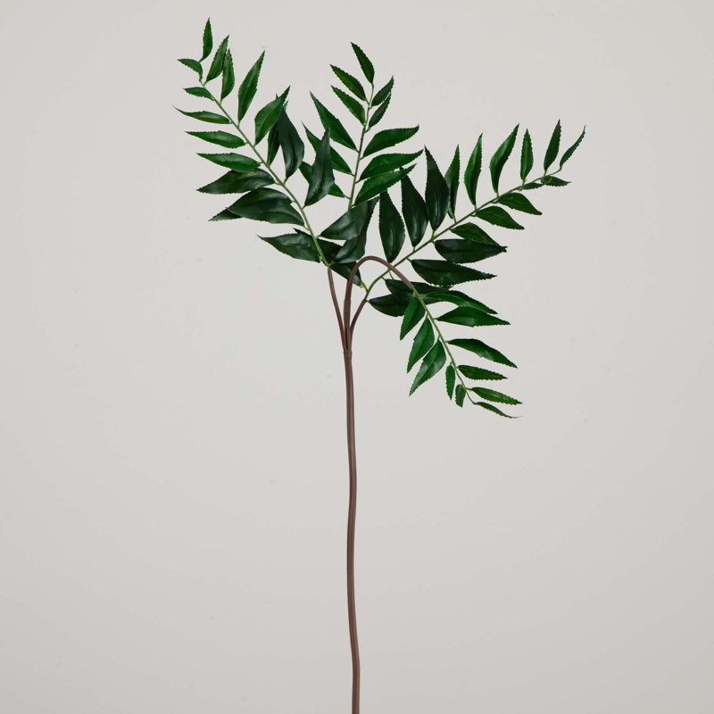 38" Green Artificial Palmate Fern Stems, Set of 3
