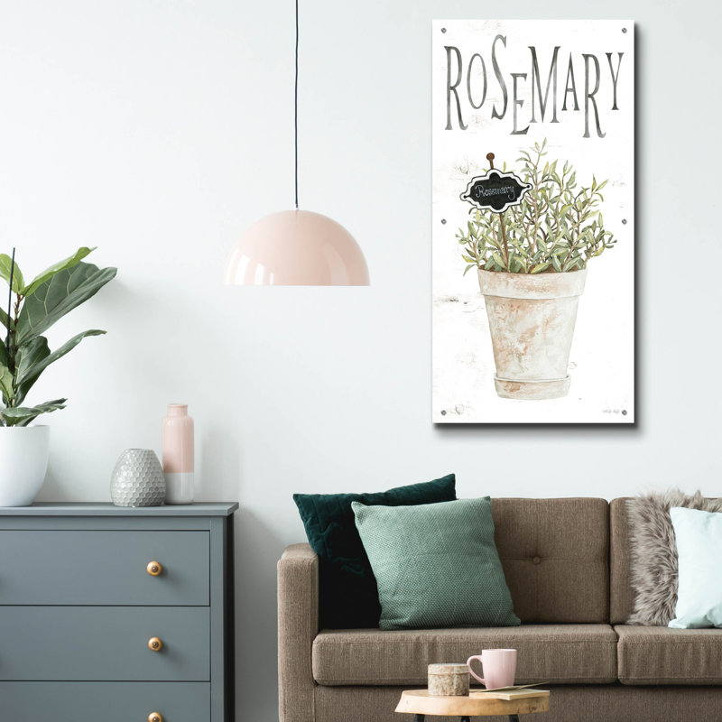 «Rosemary» par Cindy Jacobs, art mural en verre acrylique, H 24 po x l 12 po