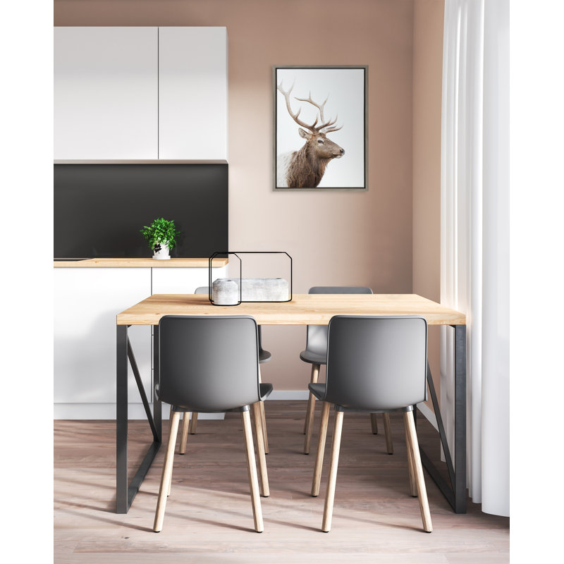«Stag Profile» par Amy Peterson, reproduction d'art sur toile encadrée, H 18 po x l 24 po, Cadre gris