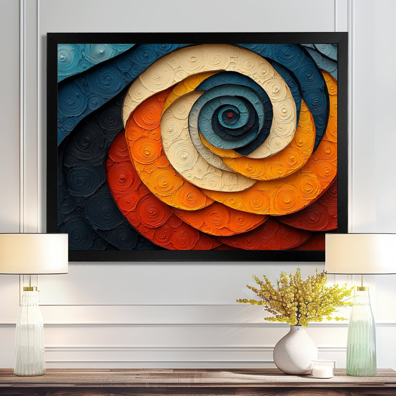 Omika - Abstract Large Wall Art, H 30 po x l 40 po, Cadre simple, Noir, noir, noir, noir