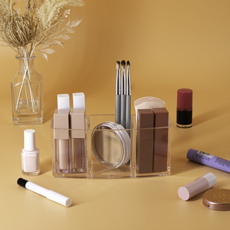 Nathyn Acrylic 3 Compartment Makeup Organizer