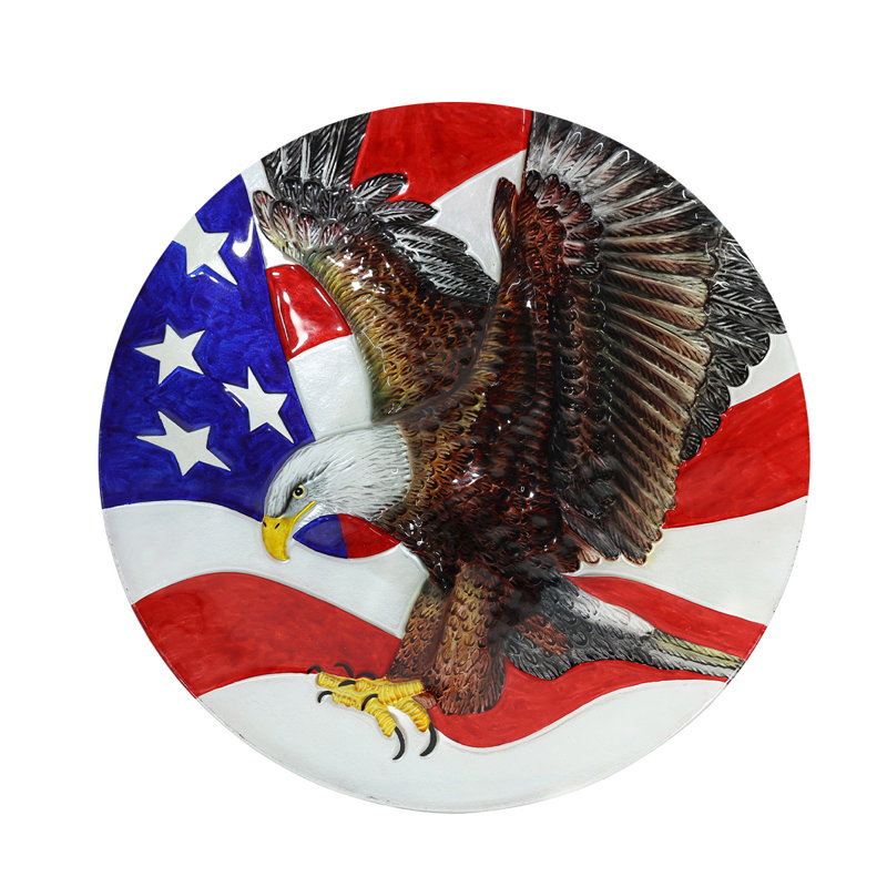 Freedom Eagle Glass Birdbath