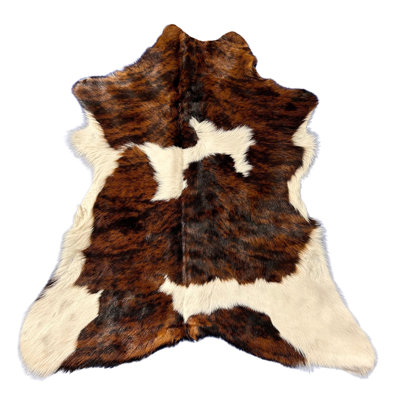 Real Brindle And White Calf Skin Rug