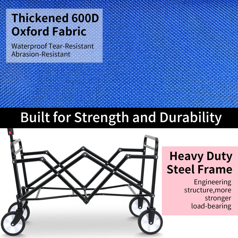 92cm H x 46cm W Utility Cart, Blue
