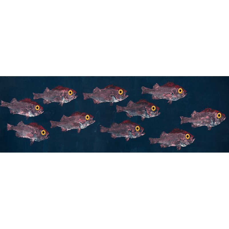 « splitnose rockfish », reproduction d’art sur toile tendue, H 15 po x l 45 po x P 1,5 po