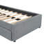 Lit plateforme tapissier simple avec lit gigogne Teddy-238849372