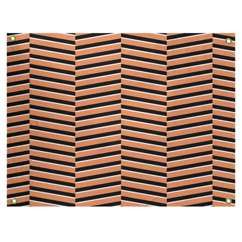 Jaya Polyester Tapestry, Orange/Black, 50" H x 59" W