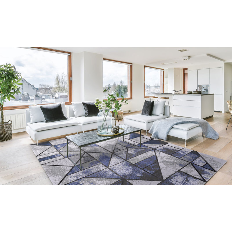 Angles Geometric Area Rug, Rectangle 133 x 180cm