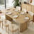 62 Inch Kitchen Table Seats 6-8, Wooden Dining Table with Grille Design for Home Office Living Room, (Table Only)-536899682