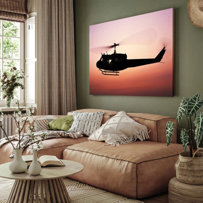 UH-1 Huey Helicopter In Flight Canvas Prints Poster