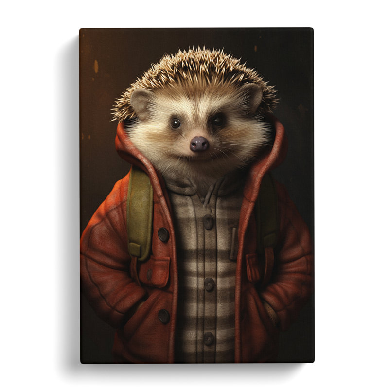 Hedgehog Tachisme - Wrapped Canvas, 50cm H x 35cm W x 3cm D