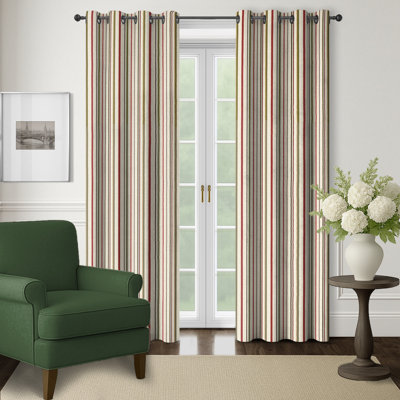 Aldwych Ivory Grommet Top Drapery Panel Set of 2 - 50x132