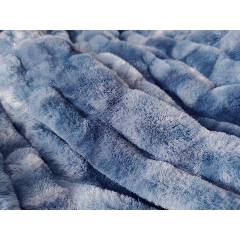 Marcita Knitted Throw Blanket, Navy