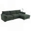 Canapé modulaire en chenille de 96,5 po avec repose-pieds et poches-8332608