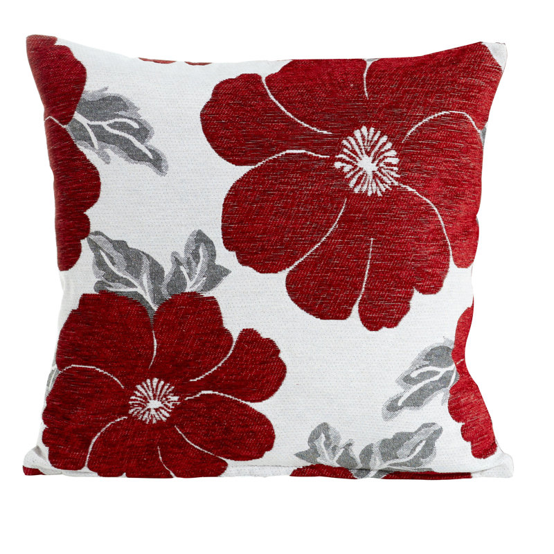Darionte Poppy Chenille Cushion Cover, 45cm x 45cm, Ochre, Pillow Cover Only