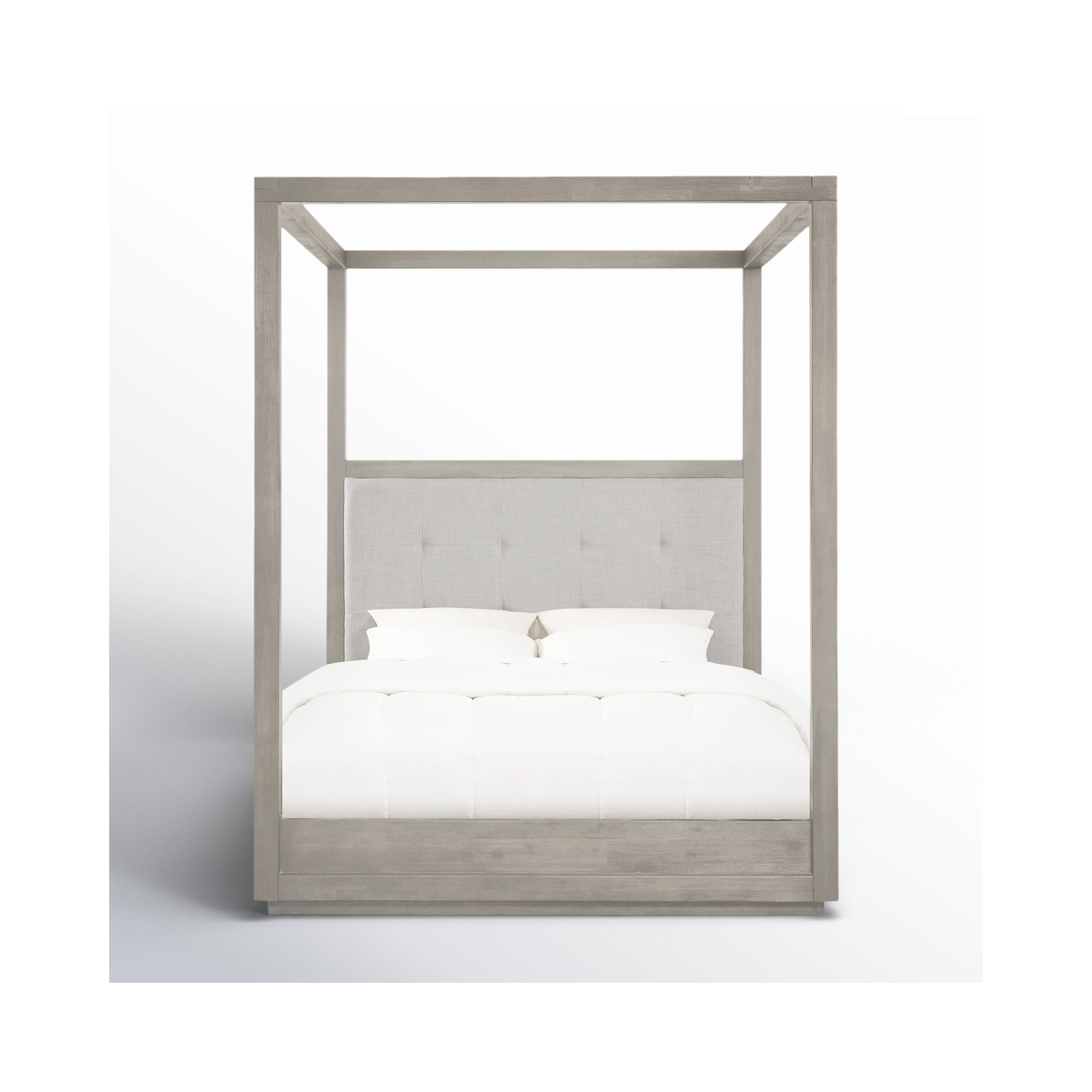 Eloise Upholstered Canopy Bed, Queen, White