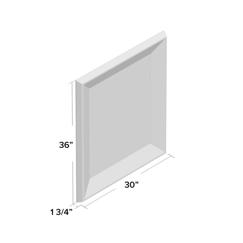 Solid Wood Flat Wall Mirror, 36" H x 30" W