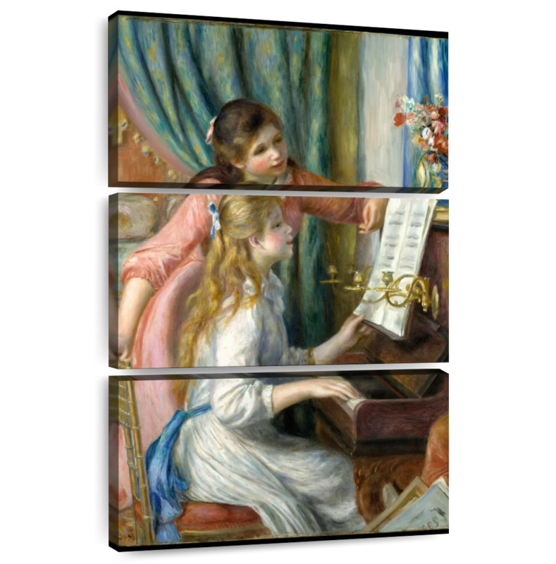 Abarca, deux jeunes filles au piano, H 74 po x l 48 po