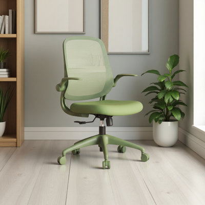 Chaise de bureau ergonomique de couleur 300 lb (environ 149,7 kg), bureau personnel, dossier en filet, mousse moulée intégrée, assise confortable, accoudoir rabattable