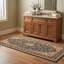 Tapis Hartley traditionnel avec médaillon délavé, style persan, or, vert, crème, ivoire, lavable à la machine, antidérapant, à poils courts, pour l'intérieur et l'extérieur, adapté aux animaux domestiques, idéal pour le salon, la chambre, la salle à manger, l'entrée, le couloir ou le bureau.-1910427567