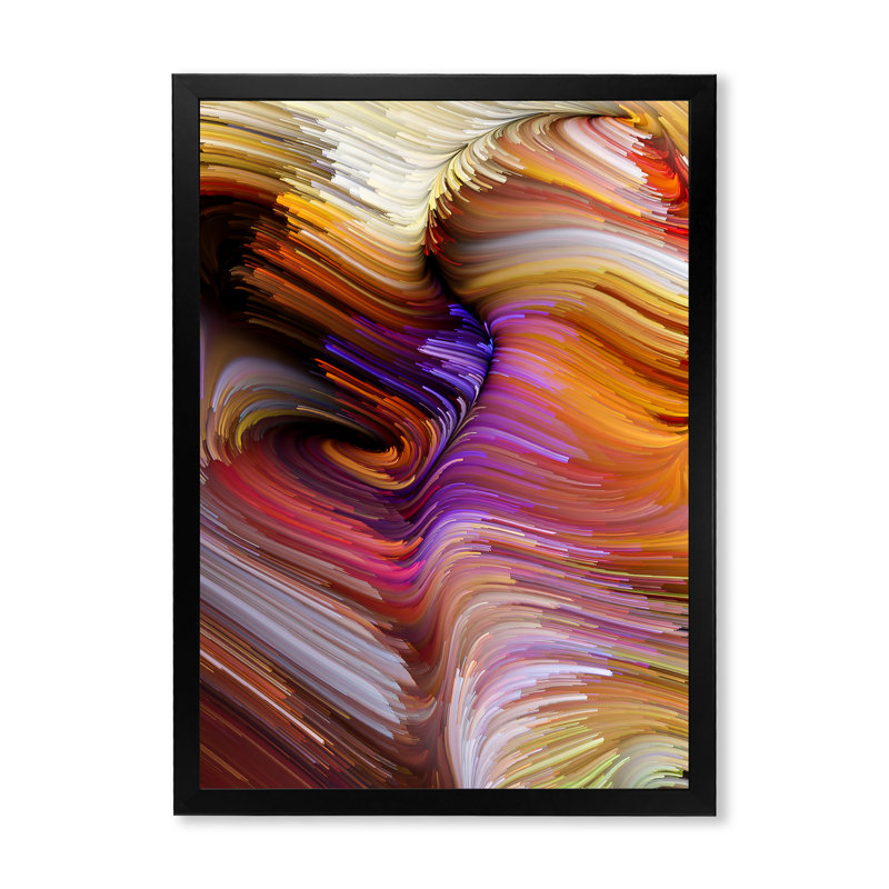 Élégance de liquide Art VII - décoration murale moderne en toile, Cadre noir, H 12 po x l 8 po x P 1 po