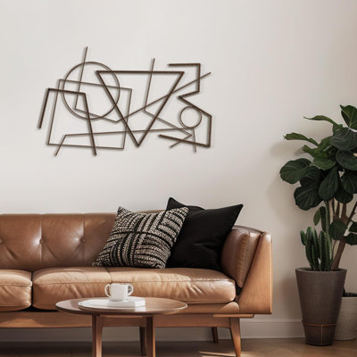 Linear Abstract Picasso Minimalist Modern Wall Accent Hangings Home Office Large Metal Wall Decor