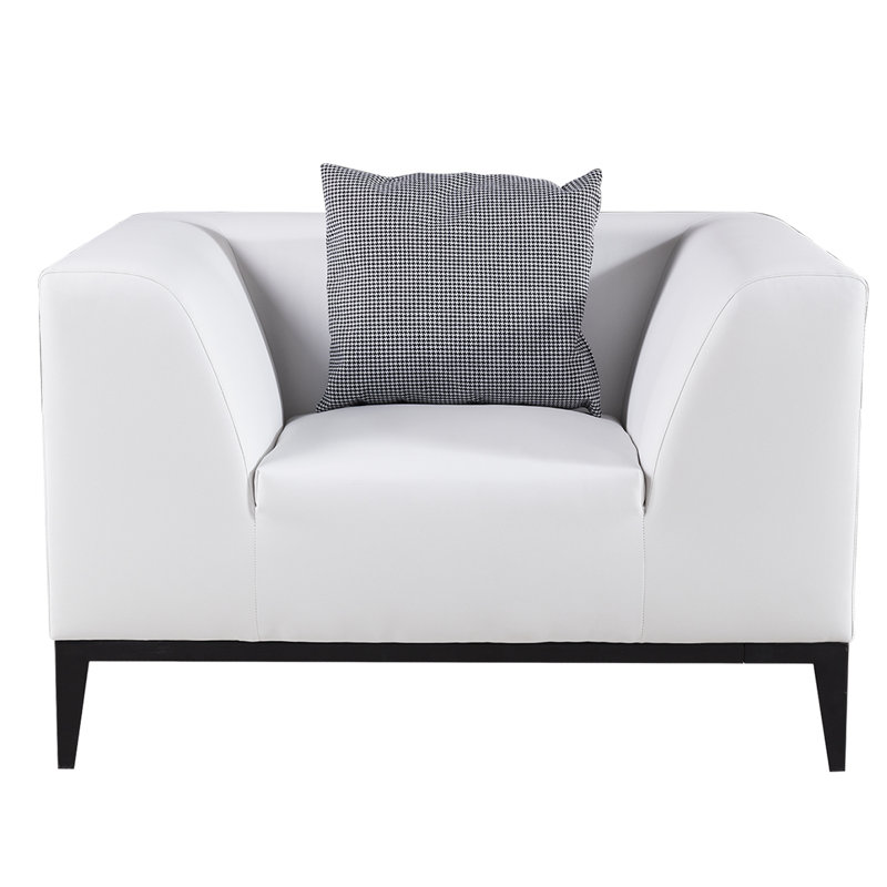 Hogarth Faux Leather Armchair, White Faux Leather