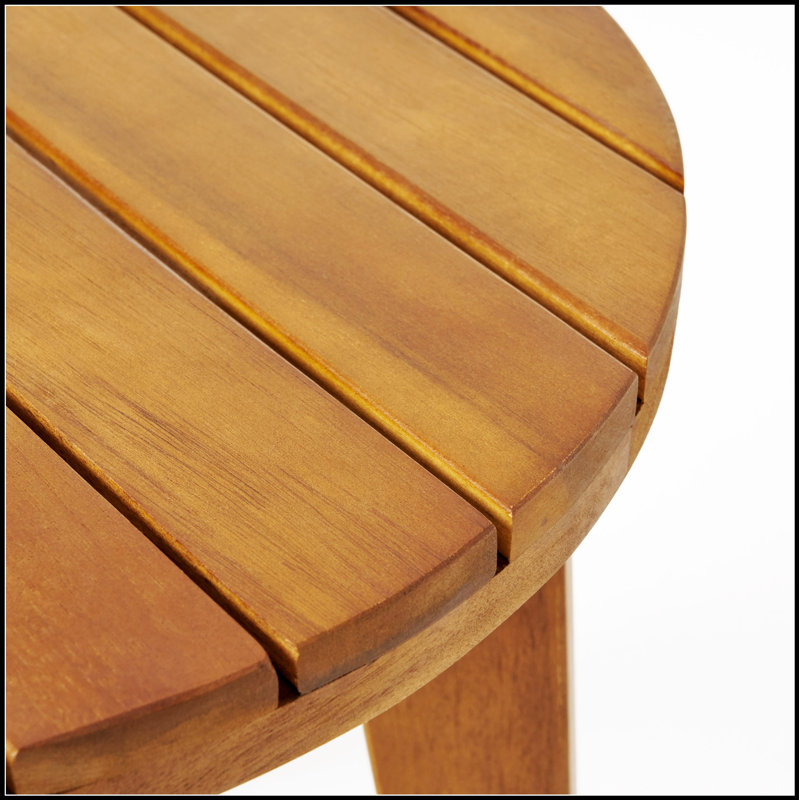 Table d'appoint d'extérieur durable en bois d'acacia, pour le patio et la cour, Naturel