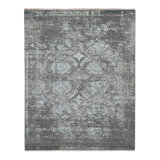Nuit Arabe Wool Geometric Area Rug in Silver