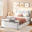 Upholstery Platform Bed With Multifunctional Trundle-885608255
