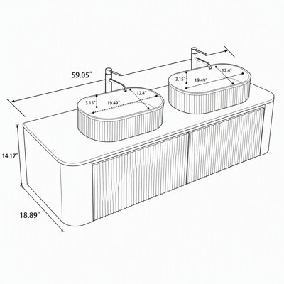Wall Mounted Single Double With Ceramic Top