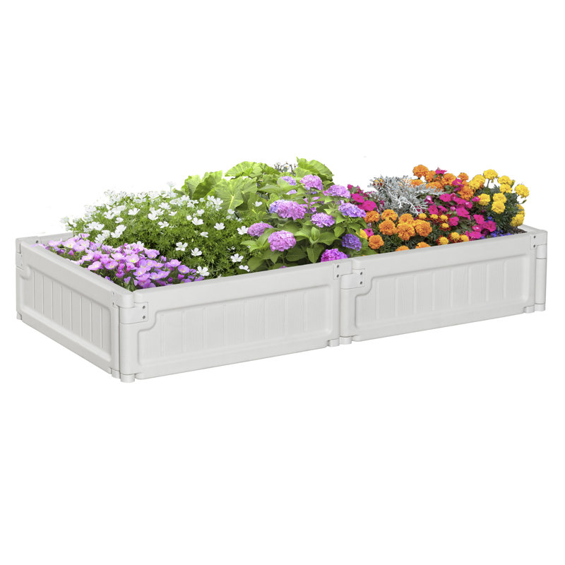 Kurun Wood Raised Garden Bed, White