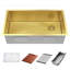 Évier de poste de travail encastré à une cuve HIGOLD 33 po L, acier inoxydable 16G, conception avec trou latéral, 33 po L × 18 po P × 10 po H-134078147