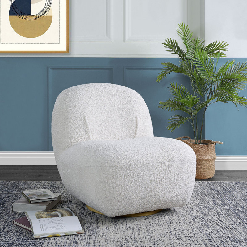 Chaise d'appoint rembourrée avec pivot, Blanc