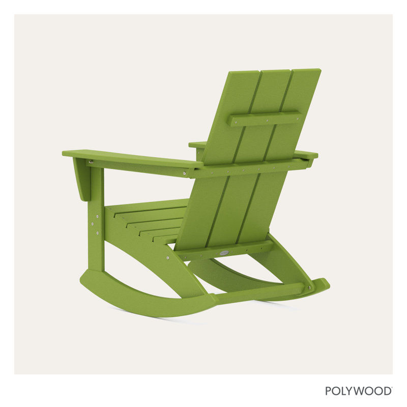 POLYWOOD Modern Adirondack Rocking Chair, Lime